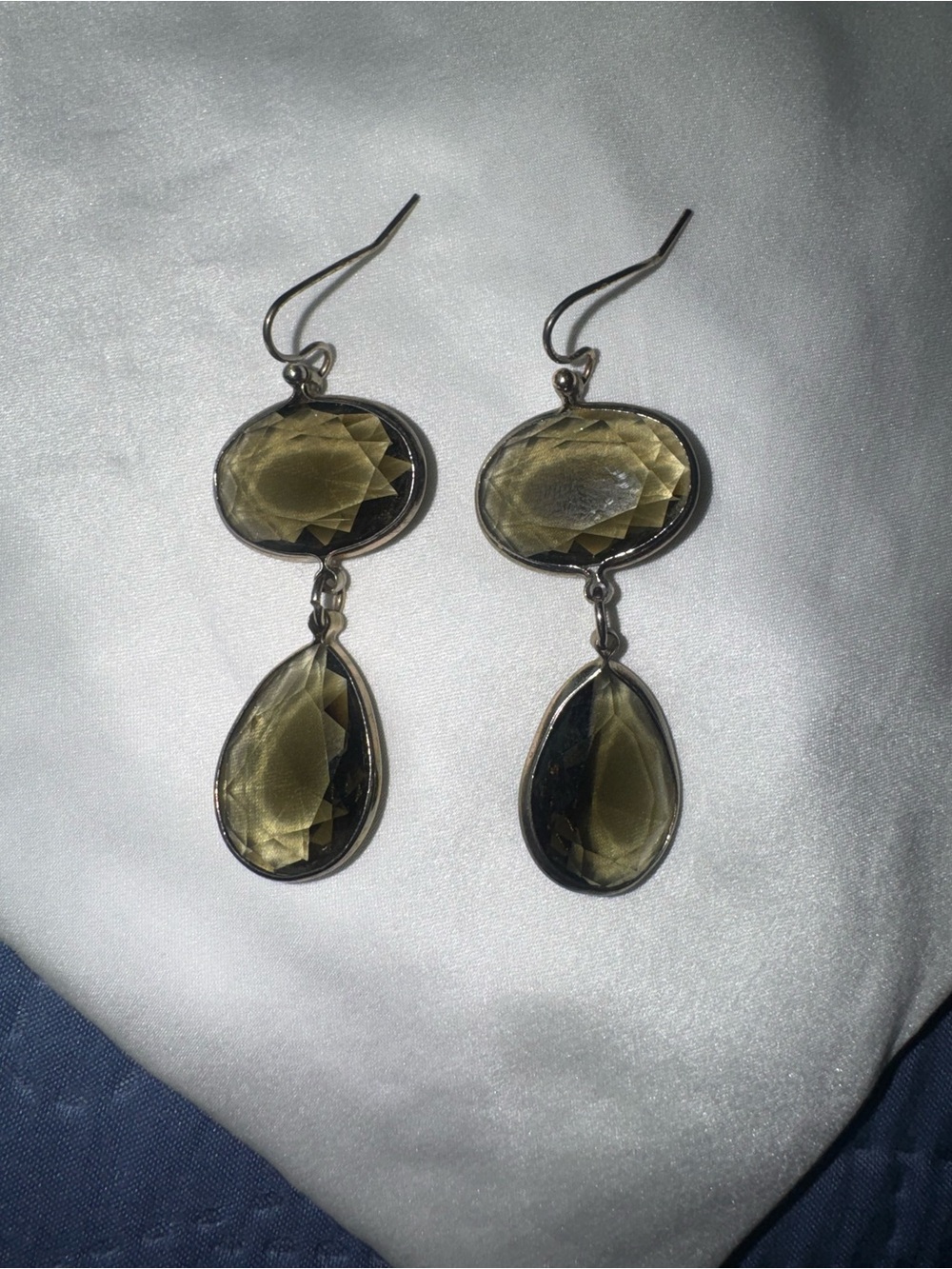Smoky Quartz Teardrop Dangle Earrings